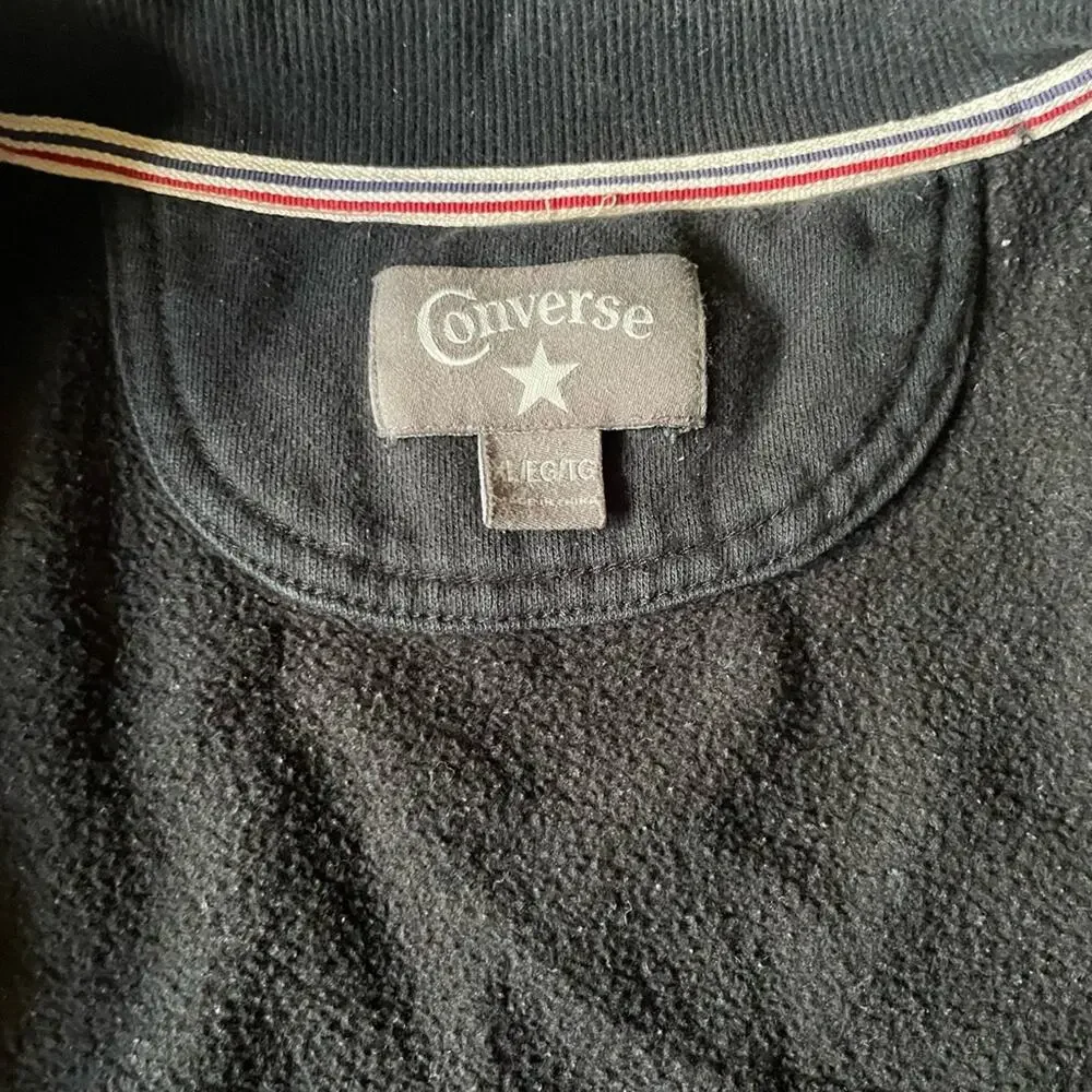 Converse Boys Black Bomber Jacket Size XL Y2K Streetwear Star Logo on chest